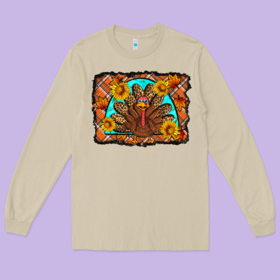 Thanksgiving Turkey Long Sleeve Tee Designed By Artiststas
