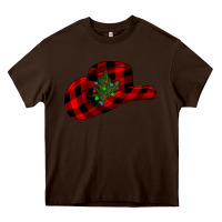 Chocolate Brown cowboy christmas Heavy Core Tee - CowhideDigitalArt