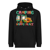 Black camping is my happy place Heavyweight Hoodie - MaliasSmallBusiness