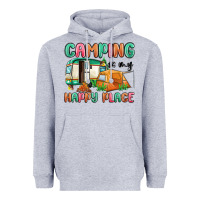 Heather Grey camping is my happy place Heavyweight Hoodie - MaliasSmallBusiness