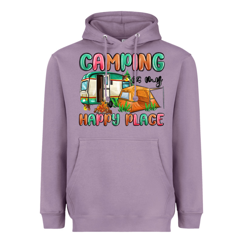 Camping Is My Happy Place Heavyweight Hoodie by MaliasSmallBusiness | Teevron