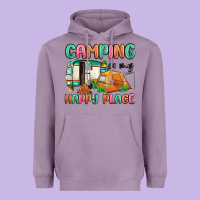 Camping Is My Happy Place Heavyweight Hoodie Designed By Maliassmallbusiness