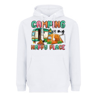 White camping is my happy place Heavyweight Hoodie - MaliasSmallBusiness