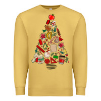 Antique Gold teacher christmas tree Premium Sweatshirt - MaliasSmallBusiness