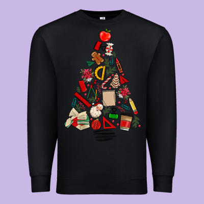 Teacher Christmas Tree Premium Sweatshirt Designed By Maliassmallbusiness