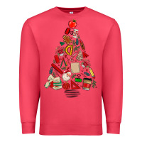 Cardinal teacher christmas tree Premium Sweatshirt - MaliasSmallBusiness