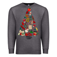Charcoal Heather teacher christmas tree Premium Sweatshirt - MaliasSmallBusiness