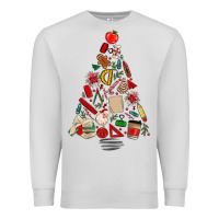 Dove Grey teacher christmas tree Premium Sweatshirt - MaliasSmallBusiness