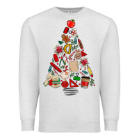 Oatmeal Heather teacher christmas tree Premium Sweatshirt - MaliasSmallBusiness