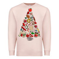 Pale Pink teacher christmas tree Premium Sweatshirt - MaliasSmallBusiness