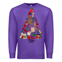 Purple teacher christmas tree Premium Sweatshirt - MaliasSmallBusiness