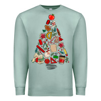 Seafoam teacher christmas tree Premium Sweatshirt - MaliasSmallBusiness