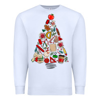 White teacher christmas tree Premium Sweatshirt - MaliasSmallBusiness