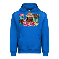Cobalt Afro woman with sunkissed Urban Hoodie - NancyCooperArtShop
