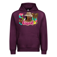 Mauve Wine Afro woman with sunkissed Urban Hoodie - NancyCooperArtShop
