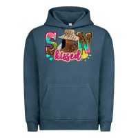 Pigment Midnight Navy Afro woman with sunkissed Urban Hoodie - NancyCooperArtShop