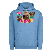 Pigment Pebble Blue Afro woman with sunkissed Urban Hoodie - NancyCooperArtShop
