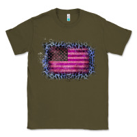 Army Green Old Leopard American Flag Classic Tee - Bettercallsaul