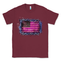 Burgundy Old Leopard American Flag Classic Tee - Bettercallsaul