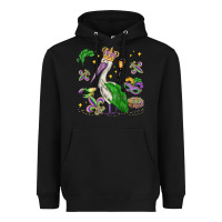 Black mardi gras pelican Heavyweight Hoodie - MaliasSmallBusiness