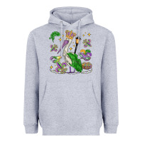 Heather Grey mardi gras pelican Heavyweight Hoodie - MaliasSmallBusiness