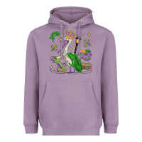 Lavender mardi gras pelican Heavyweight Hoodie - MaliasSmallBusiness
