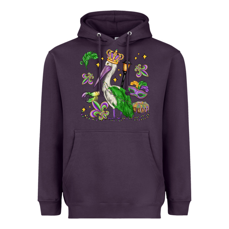 Mardi Gras Pelican Heavyweight Hoodie by MaliasSmallBusiness | Teevron