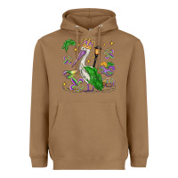 Toasted Coconut mardi gras pelican Heavyweight Hoodie - MaliasSmallBusiness