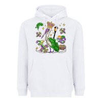 White mardi gras pelican Heavyweight Hoodie - MaliasSmallBusiness