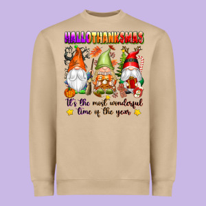 Hallothanksmas Its The Most Wonderful Time Of The Heavyweight Sweatshirt Designed By Texasbilliewilder
