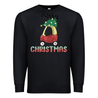 Black merry christmas kids car Premium Sweatshirt - MaliasSmallBusiness