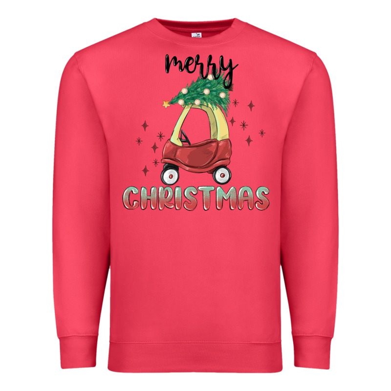 Merry Christmas Kids Car Premium Sweatshirt by MaliasSmallBusiness | Teevron