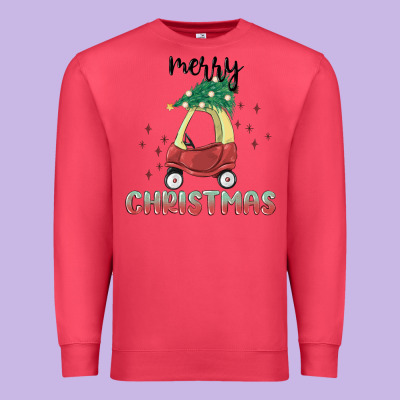 Merry Christmas Kids Car Premium Sweatshirt Designed By Maliassmallbusiness