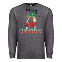 Charcoal Heather merry christmas kids car Premium Sweatshirt - MaliasSmallBusiness