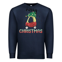 Navy merry christmas kids car Premium Sweatshirt - MaliasSmallBusiness