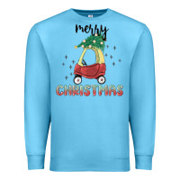 Ocean Blue merry christmas kids car Premium Sweatshirt - MaliasSmallBusiness