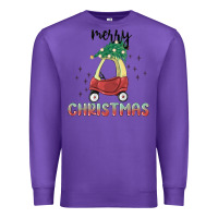 Purple merry christmas kids car Premium Sweatshirt - MaliasSmallBusiness