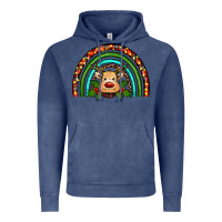 Vintage Denim reindeer rainbow christmas Vintage Hoodie - RanaPortraitStore
