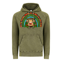 Vintage Olive reindeer rainbow christmas Vintage Hoodie - RanaPortraitStore