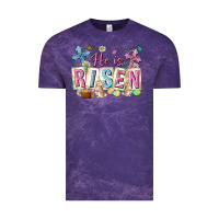 Cloud Purple he is risen easter with flowers Vintage Tee - Neo Western