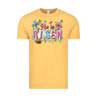 Vintage Mustard he is risen easter with flowers Vintage Tee - Neo Western