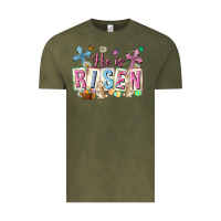 Vintage Olive he is risen easter with flowers Vintage Tee - Neo Western