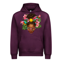 Mauve Wine Afro Woman Summer Urban Hoodie - texasbilliewilder
