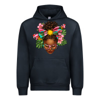 Navy Afro Woman Summer Urban Hoodie - texasbilliewilder