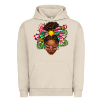 Pigment French Oak Afro Woman Summer Urban Hoodie - texasbilliewilder