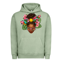 Pigment Oil Green Afro Woman Summer Urban Hoodie - texasbilliewilder
