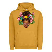 Pigment Peanut Butter Afro Woman Summer Urban Hoodie - texasbilliewilder