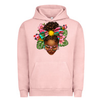 Pigment Salmon Afro Woman Summer Urban Hoodie - texasbilliewilder