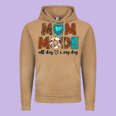 Mom Mode All Day Every Day Vintage Hoodie Designed By Texasbilliewilder