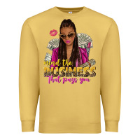 Antique Gold mind the business that pays you afro woman Premium Sweatshirt - NancyCooperArtShop